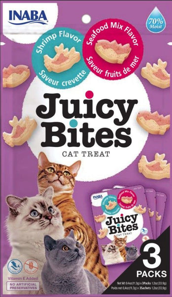 Inaba Juicy Bites Cat Treat Shrimp and Seafood Mix Flavor