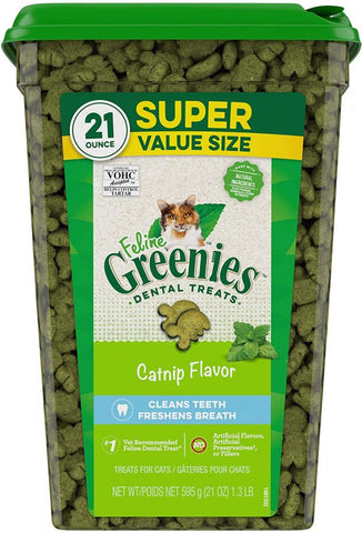 Greenies Feline Natural Dental Treats Catnip Flavor