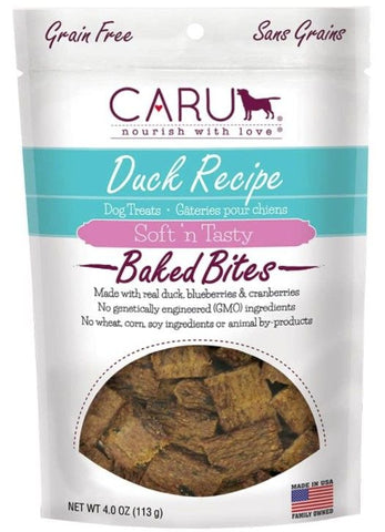 Caru Pet Food Soft 'n Tasty Baked Bites Duck Recipe Grain-Free Dog Treats