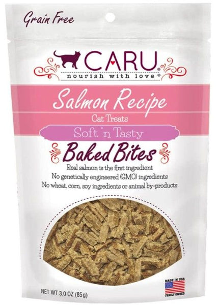 Caru Pet Food Soft 'n Tasty Baked Bites Salmon Recipe Grain-Free Cat Treats