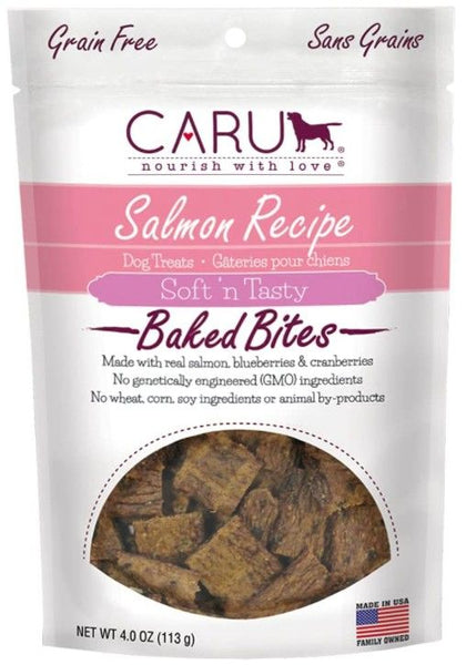 Caru Pet Food Soft 'n Tasty Baked Bites Salmon Recipe Grain-Free Dog Treats