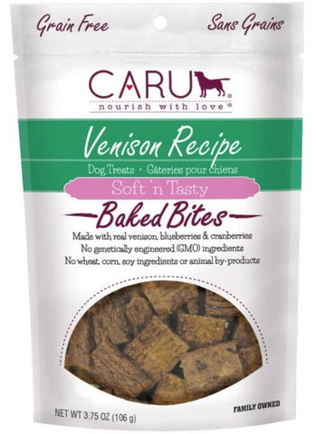 Caru Pet Food Soft 'n Tasty Baked Bites Venison Recipe Grain-Free Dog Treats