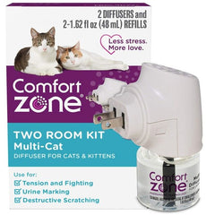 Comfort Zone Two Room Multi-Cat Diffuser Kit For Cats and Kittens