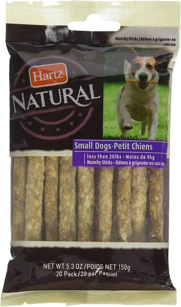 Hartz Rawhide Munchy Sticks for Small Dogs Natural Flavor