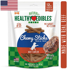 Nylabone Healthy Edibles Natural Chewy Sticks Beef Flavor