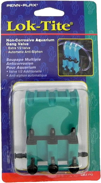 Penn Plax Lok-Tikte Plastic Valve with Hanger 3 Gang Valve