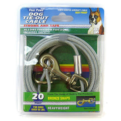 Four Paws Dog Tie Out Cable - Heavy Weight - Black