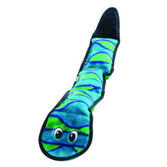 Invincibles Green & Black Squeaker Snake Dog Toy