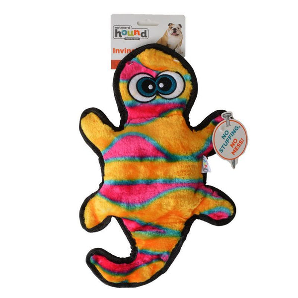 Invincibles Orange & Yellow Gecko Dog Toy