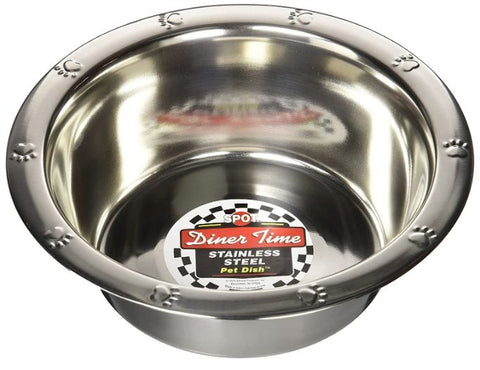 Spot Stainless Steel Embossed Rim Pet Dish