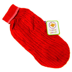 Fashion Pet Cable Knit Dog Sweater - Red