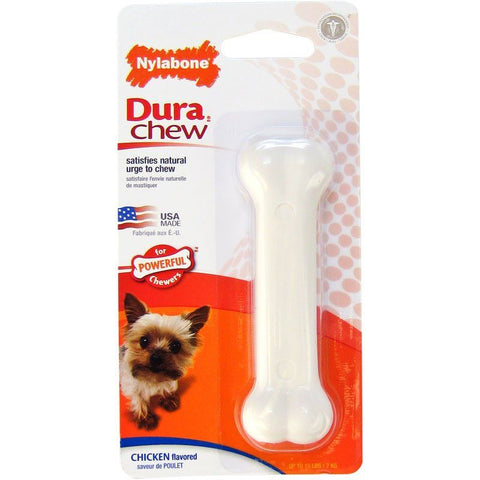 Nylabone Dura Chew Smooth White Dog Bone - Chicken Flavor