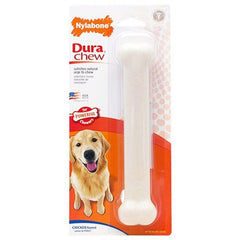 Nylabone Dura Chew Smooth White Dog Bone - Chicken Flavor