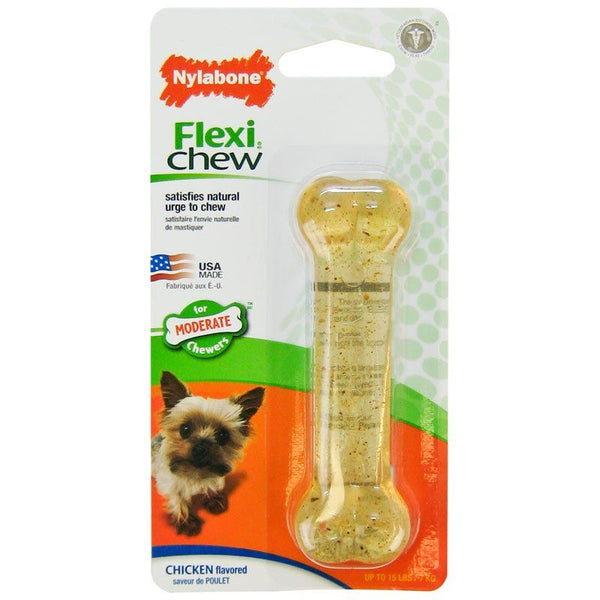 Nylabone Flexi Chew Dog Bone - Chicken Flavor