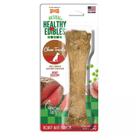 Nylabone Healthy Edibles Wholesome Dog Chews - Roast Beef Flavor