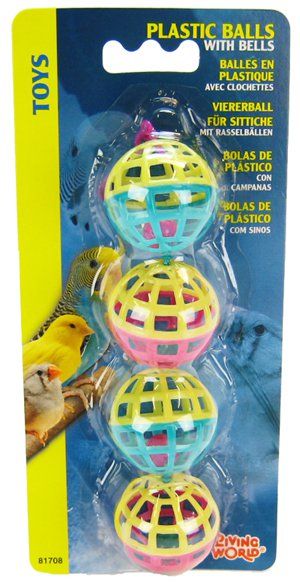 Living World Plastic Balls with Bells Bird Toy