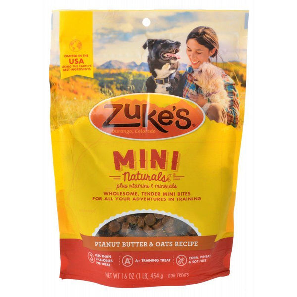 Zukes Mini Naturals Dog Treats - Peanut Butter & Oats Recipe