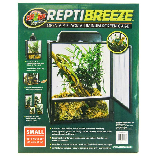 Zoo Med Reptibreeze Open Air Aluminum Screen Cage - Black