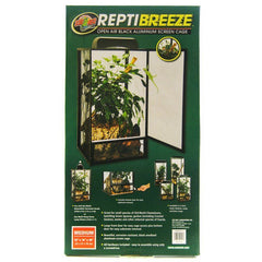 Zoo Med Reptibreeze Open Air Aluminum Screen Cage - Black