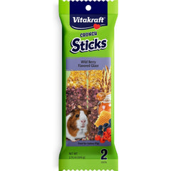 Vitakraft Triple Baked Crunch Sticks Treat for Guinea Pigs - Berry & Yogurt Flavor