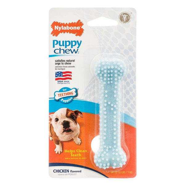 Nylabone Puppy Chew Dental Bone Chew Toy - Blue