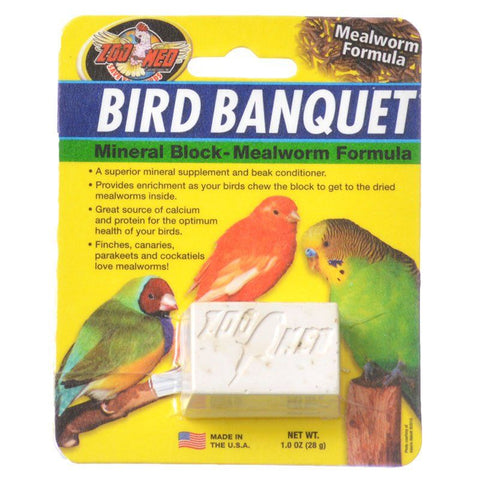 Zoo Med Bird Banquet Mineral Block - Mealworm Formula