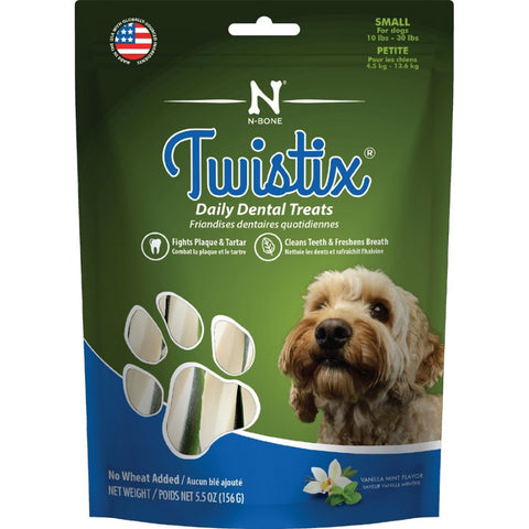 Twistix Wheat Free Dental Dog Treats - Vanilla Mint Flavor