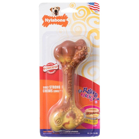 Nylabone Flavor Frenzy Dura Chew Bone - Bacon, Egg & Cheese Flavor