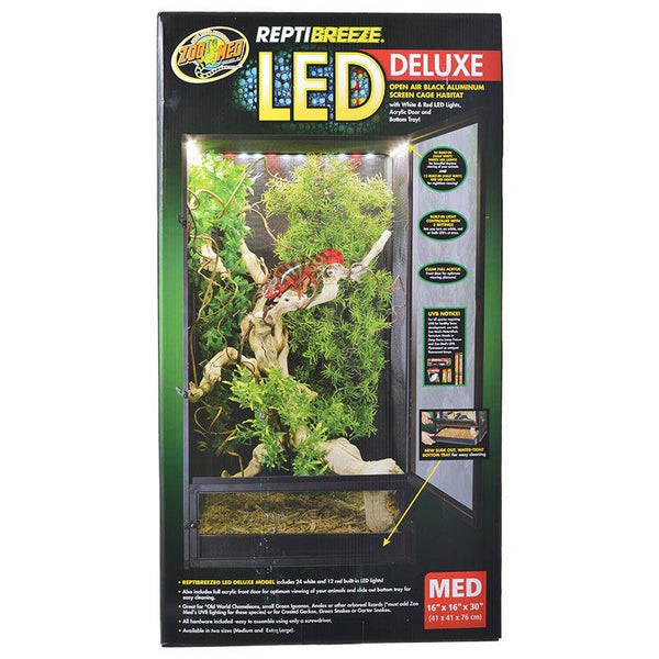 Zoo Med ReptiBreeze LED Deluxe Open Air Aluminum Screen Cage