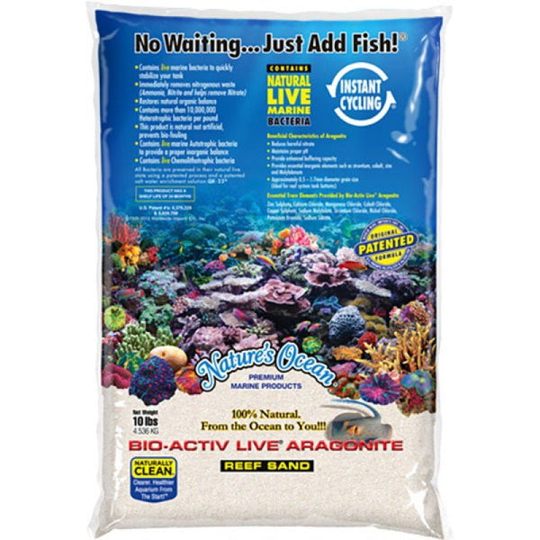 Nature's Ocean Natural White #1 Bio-Activ Live Aragonite Reef Sand