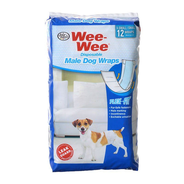 Four Paws Wee Wee Disposable Male Dog Wraps