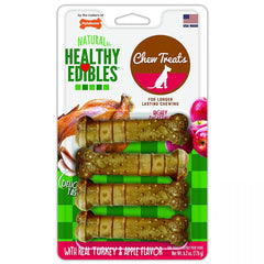 Nylabone Healthy Edibles Flavor Combos Treats - Turkey & Apple