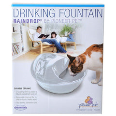 Pioneer Raindrop Ceramic Drinking Fountain - White