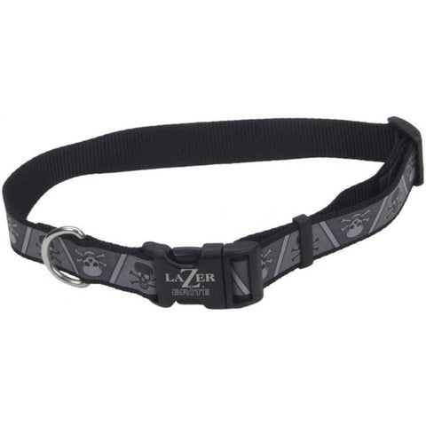 Coastal Pet Lazer Brite Reflective Adjustable Dog Collar - Skulls and Crossbones