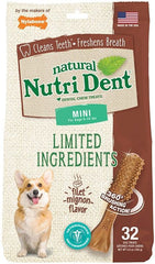 Nylabone Natural Nutri Dent Filet Mignon Dental Chews - Limited Ingredients