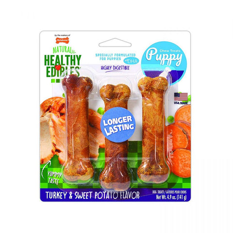 Nylabone Healthy Edibles DHA Puppy Chews - Turkey & Sweet Potato