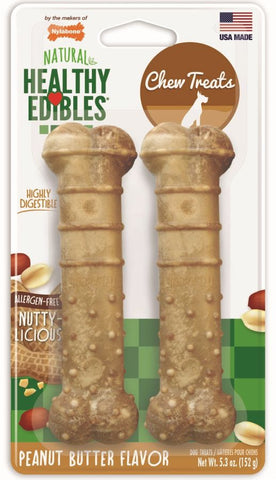 Nylabone Natural Healthy Edibles Peanut Butter Flavor Chew Treats