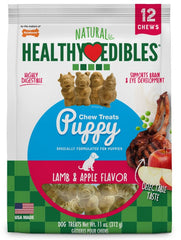 Nylabone Natural Healthy Edibles Puppy Chew Treats - Lamb & Apple Flavor