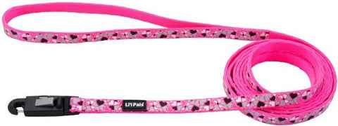 Li'L Pals Reflective Leash - Pink with Hearts