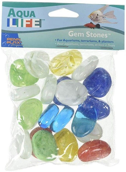 Penn Plax Aqua Life Opaque Gem Stones Multi Color Swirl Aquarium Decor