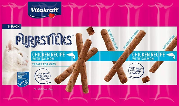 Vitakraft PurrSticks Chicken & Salmon Treats for Cats