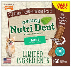 Nylabone Natural Nutri Dent Filet Mignon Dental Chews - Limited Ingredients