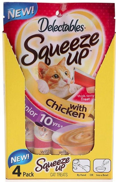 Hartz Delectables Senior Squeeze Up Lickable Cat Treat - Chicken