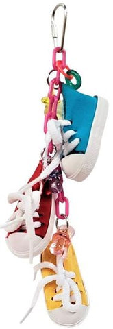 AE Cage Company Happy Beaks Sneakers on a Line Bird Toy