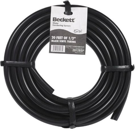 Beckett Black Vinyl Pond Tubing 20 Foot Roll