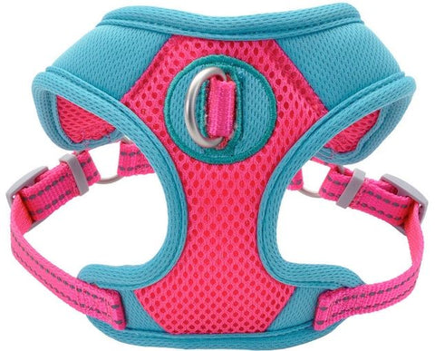 Coastal Pet Pro Reflective Mesh Dog Harness Fuchia with Teal 1"