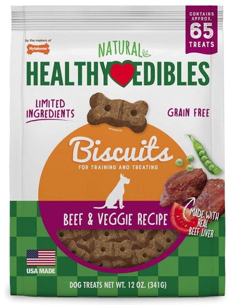 Nylabone Healthy Edibles All Natural Grain Free Limited Ingredient Beef and Veggie Biscuits