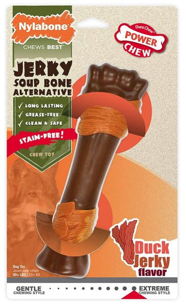 Nylabone Power Chew Alternative Jerky Soup Bone Duck Jerky Flavor Souper