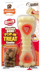 Nylabone Power Chew Knuckle Bone and Pop-In Treat Toy Combo Chicken Flavor Wolf