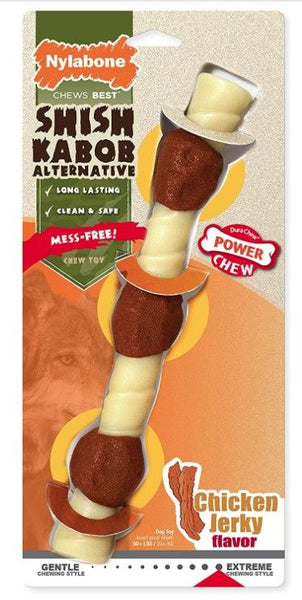 Nylabone Power Chew Shish Kabob Mess Free Nylon Chew Toy Chicken Jerky Flavor Souper